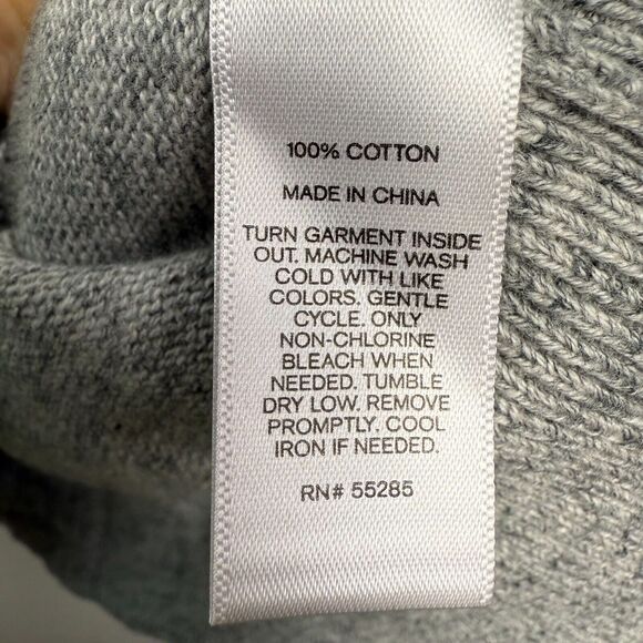 Express Sweater Mens XXL Gray Heather Knit Cotton Pullover Long Sleeve V Neck - Picture 3 of 5